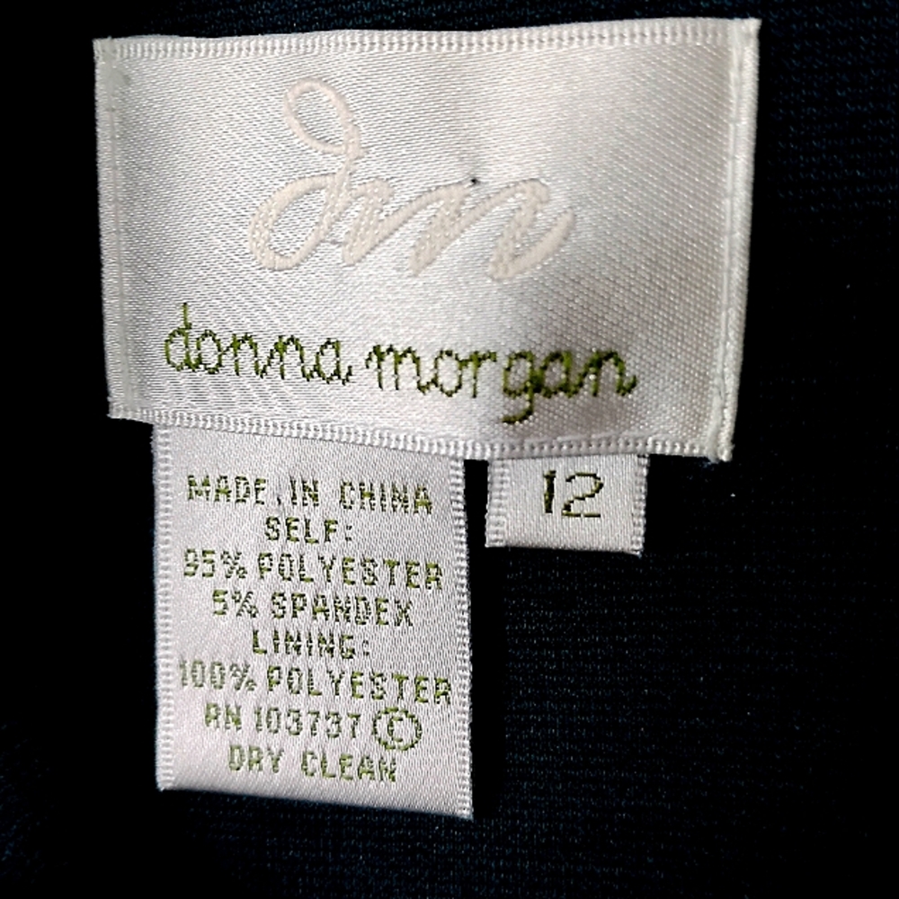 Donna Morgan BodyCon Knee Length Cap Sleeve Green Dress Sz 12 - Picture 7 of 7